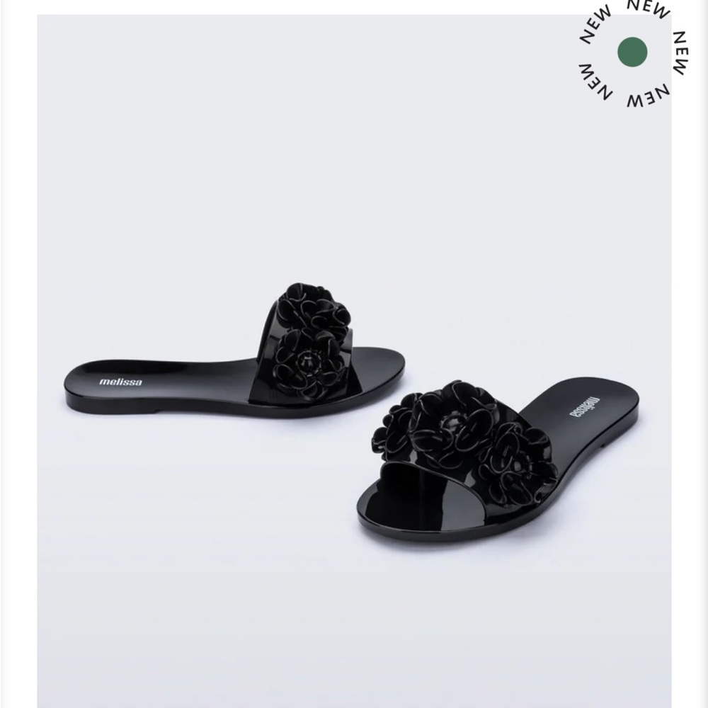 Melissa Black Floral Womens Babe Springtime